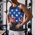 thumbnail image 5 of Fotbe Shark With USA Flag Pattern Men's Quick Dry Workout Tank Top Gym Muscle Tee Fitness Bodybuilding Sleeveless T Shirt Breathable Workout Shirt-4X-Large, 5 of 9