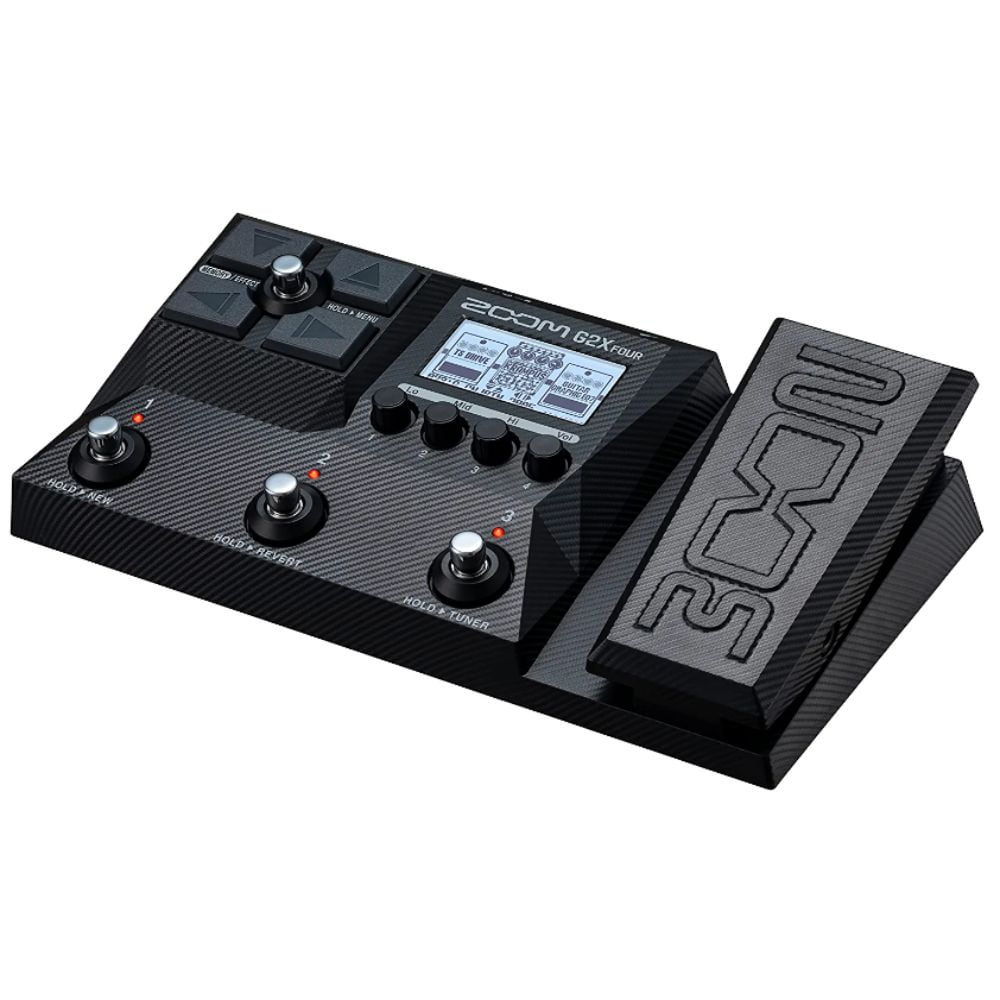 Zoom G2X Four Multi-Effect Guitar Pedal Bundle with Zoom AD-16 9V Power Adapter, Polsen HPC-A30-MK2 Headphones, and 10' Instrument Cable