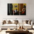thumbnail image 2 of Elephant Stock Room In New York Wall Art - Horizontal Multi Panel Canvas - Living Room Wall Decor - People Multi Panel - Yellow And Black Decor By Edward Hopper - 74" x 48", 2 of 8