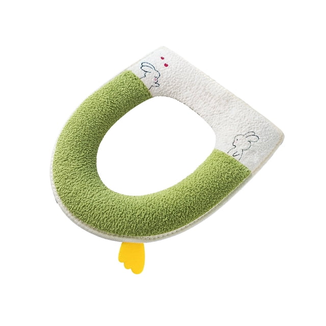 Thickened Toilet Seat Cushion with Handle, Complete Coverage Winter Warm Removable Toilet Seat Cover for Household Use