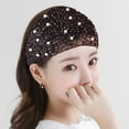 thumbnail image 2 of Elegant Elastic Hollow Flower Headdress Girls Pearl Korean Style Hairbands Turban Headband Women Head wraps PINK, 2 of 8