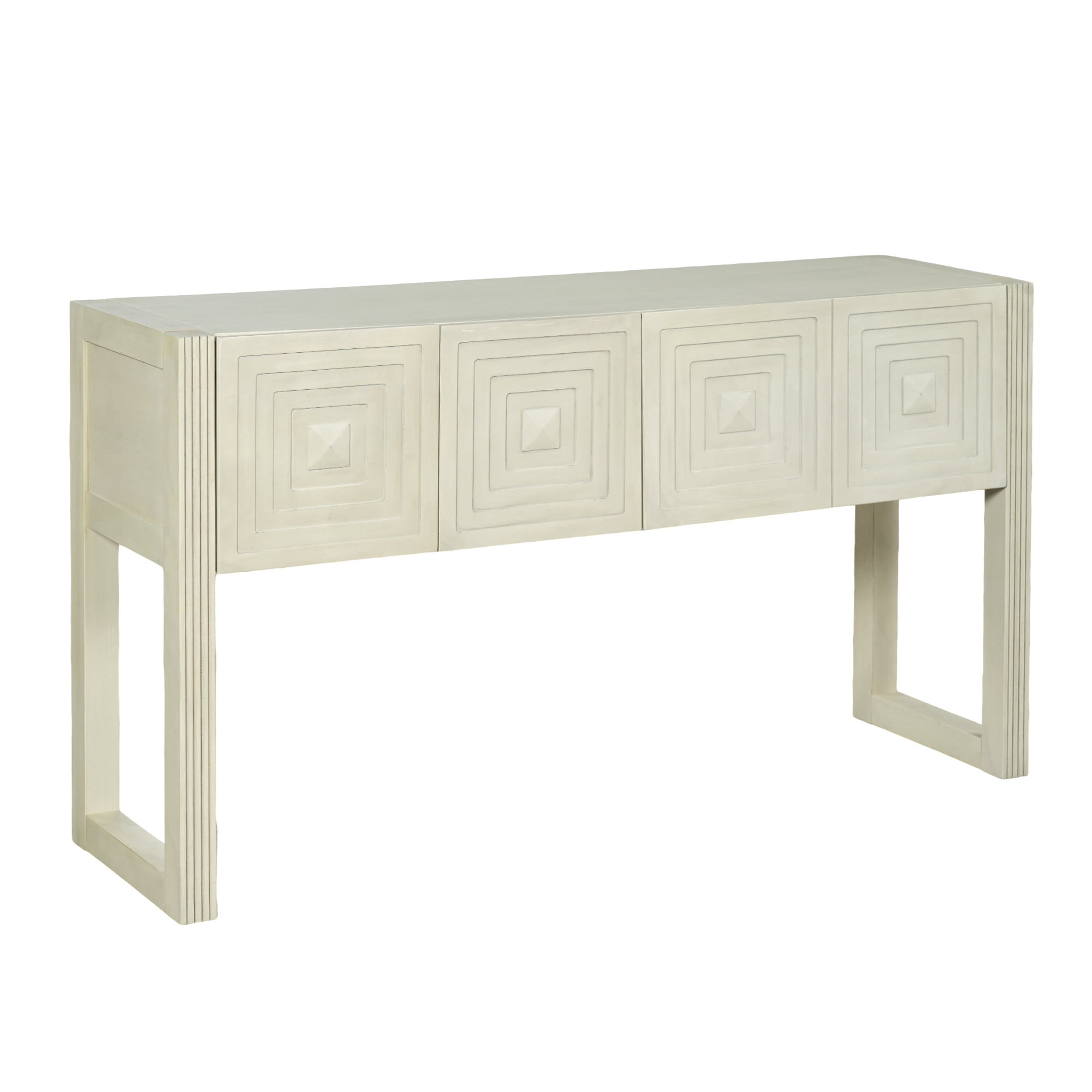 Euroco 54.9" Console Table with 3 Soft-Close Drawers, Fluted Entryway Table with Solid Wood Frame, Narrow Long Sofa Table for Living Room, Hallway, Entryway,Natural