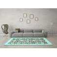 thumbnail image 3 of Ahgly Company Indoor Rectangle Oriental Light Blue Traditional Area Rugs, 5' x 8', 3 of 4