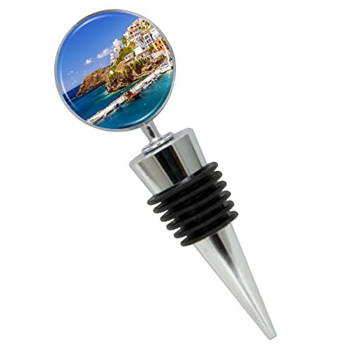 Crete Greece Wine Bottle Stopper In Gift Box, Perfect For House Warming Gift