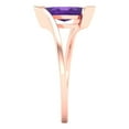 thumbnail image 3 of Solitaire Engagement Ring for Women - 2ct Natural Amethyst in 18K Rose Gold Promise Ring, 3 of 6