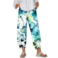 thumbnail image 3 of Xmyrz Pants For Womens 2025 Breathable Floral Print Leisure Comfortable Loose Pockets Outdoor Lounge Trousers Casual Trouser, 3 of 6