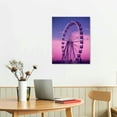 thumbnail image 2 of COMIO  canvas wall art,Pink purple sky, Ferris wheel wall decoration Modern wall art, suitable for living room, bedroom, bathroom, kitchen, office, 2 of 4