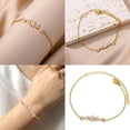 thumbnail image 2 of Exquisite Gold Tone Zirconia With Flower And Leaf Accent Stylish Wrist Chain Jewelry For Special Event, 2 of 9