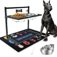 thumbnail image 1 of X-Large Elevated Dog Bowls for Extra Large Dogs with Mat,Raised Dog Bowl Stand for Large Breed Adjusable Height Dog Feeder with Two 3L(&eth;&eth;&, 1 of 5