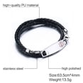 thumbnail image 2 of Wollet Medical Alert Bracelets for Women Men with Rolo Leather Rope, 8inches(20cm), 2 of 10