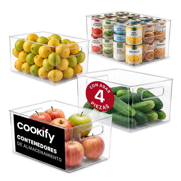 Set De 4 Organizadores Para Despensa Y Refreigerador Cookify Multiusos