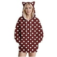 thumbnail image 5 of Women's Cute Cat Ear Hooded Casual Printed Sweatshirts Long Sleeve Loose Tops with Pocket 2025 Fashion Loungewear, 5 of 5