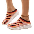 thumbnail image 5 of Women's Patriotic Lightweight Knit Slip-On Sneakers Breathable Mesh Running Shoes Fashionable Casual Walking Shoes for Everyday Wear, 5 of 6