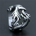 thumbnail image 4 of JeashCHAT Personality Men's Retro Hip Hop Punk Style Dragon Totem Open Ring Dragon Ring, 4 of 7