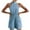 Light Blue, variant on Maean Women's Hanging Neck Romper with Pockets Summer Casual Shorts Sleeveless Backless Tie Jumpsuit