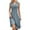 Grey, variant on Youmylove Women's Summer Casual Dresses Womens Solid Color V Neck Waist Pleated Sleeveless Mid Length Skirt Trendy Resort Wear Dress
