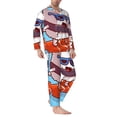 thumbnail image 3 of Bingfone Men'S Pajama Set 2 Piece Loungewear Pjs, Long Sleeve With Pajama Pants-Sushi Salmon Surfing, 3 of 9