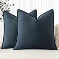 thumbnail image 1 of wonima44 MIULEE Decorative Linen Euro Sham Pillow Covers 24x24 Navy Blue Boho Farmhouse Neutral Couch Throw Pillows for Bed Pack of 2 Accent Coastal Modern Pillowcase Summer Sofa Livingroom Home Decor, 1 of 1