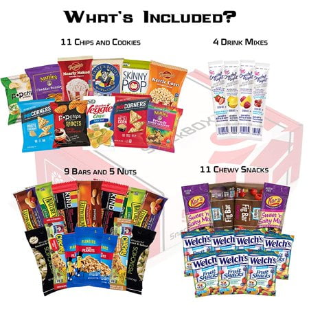 Healthy Snacks Care Package For College, Dorms, Military, Student, School, Camp, and Office | Gift Basket By SnackBOX (40 Count)
