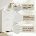 thumbnail image 5 of Wave Shoe Cabinet Slim Entryway Shoe Storage Organizer with 2 Flip Drawers,Slim Fluted Shoe Storage Organizer Fluted Texture Design, and Sturdy Metal Frame for Living Room, Bedroom, or Apartment, 5 of 7
