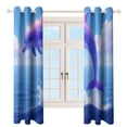 thumbnail image 4 of Magical Dolphin Leap 2 Panels 3D Printing Pattern Curtain for Bedroom Living Room Kitchen Window Decoration Home, 4 of 6