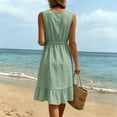 thumbnail image 5 of ASEIDFNSA Womens Cotton Midi Dress Sleeveless V Neck Tiered A Line Summer Sundress, 5 of 5