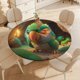thumbnail image 4 of Loro-theme Fitted Round Tablecloths Elastic Edged Table Covers Waterproof Table Cloth for Kitchen Holiday Party Tables Decor 120cm, 4 of 6