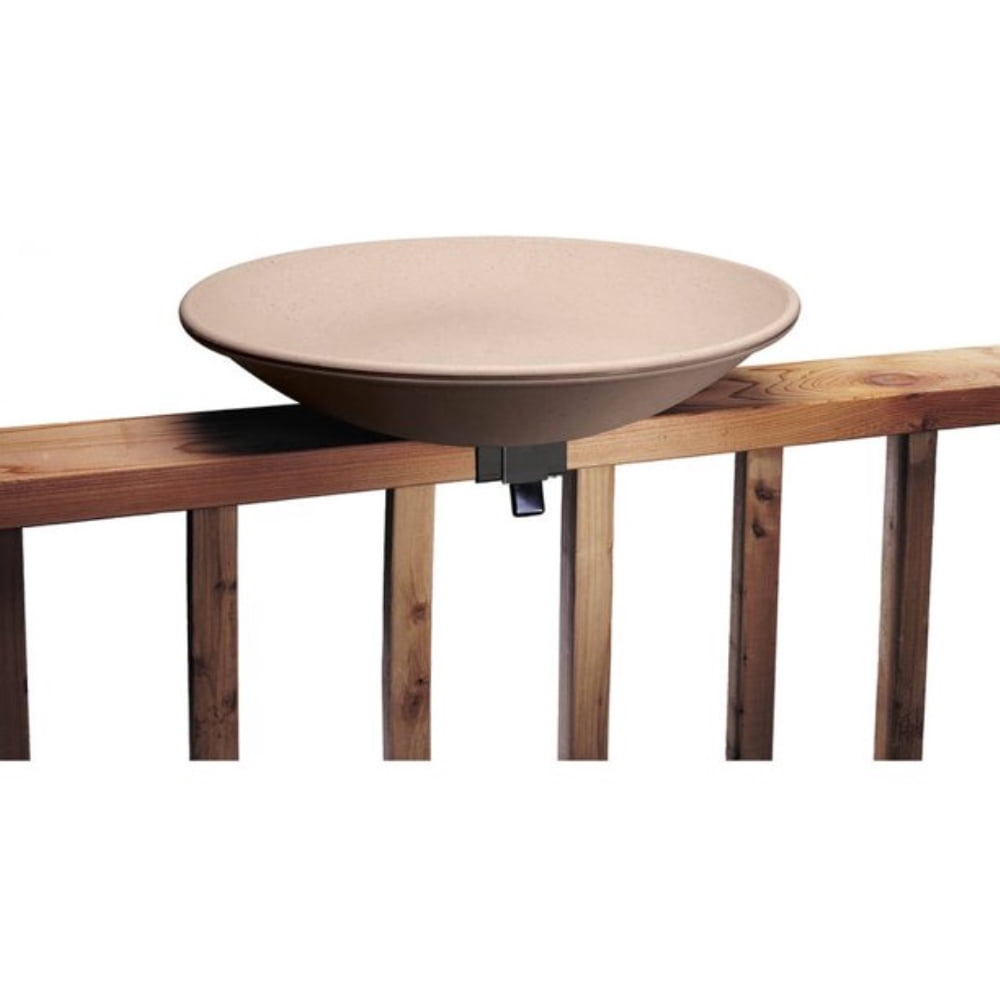 Allied Precision Indtries (650) Heated Bird Bath with Mounting Bracket, Light Stone Color, 20" Diameter