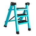 thumbnail image 4 of davian Folding Ladder 3 Step Portable Antislip Stepladder Sturdy Iron Work Ladder Compact Multifunctional Lightweight Suitable for Household Kitchen Garage I Blue, 4 of 8