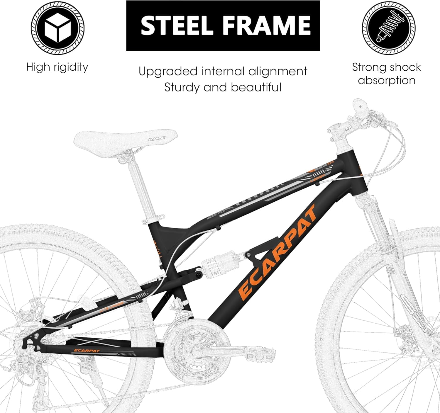Ambifirner Mountain Bike, 26 Inch Bike,21-Speed Drivetrain, Aluminum Frame, Suspension Fork, Dual Shock Absorptio, Mechanical Disc Brakes, Ideal for Trail Riding & Touring, 85% Pre-Assembled