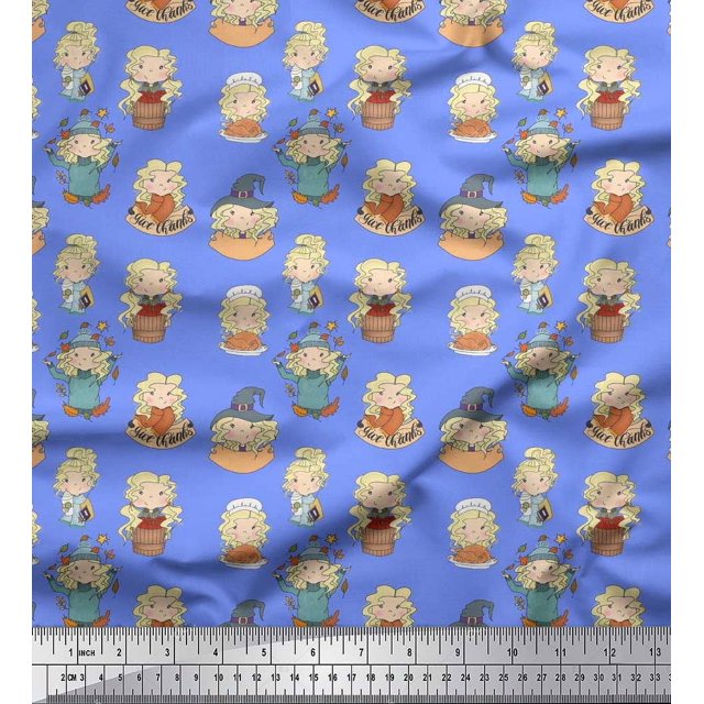 Soimoi Cotton Duck Fabric Cute Girl Kids Fabric Prints By Yard 56 Inch Wide