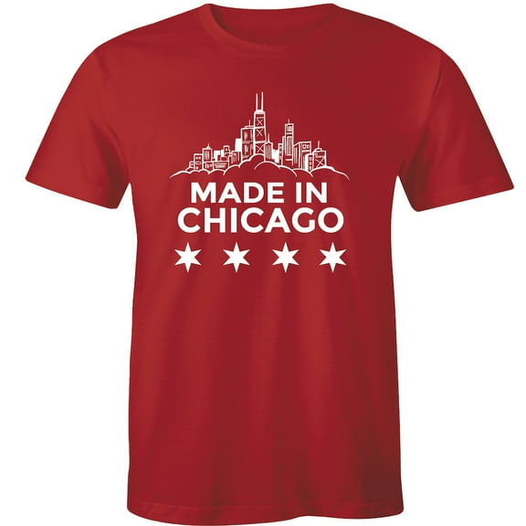Made In Chicago Skyline Graphic Printed Short Sleeve Crew Neck Men's T-Shirt