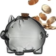 thumbnail image 7 of Swine Shaped Transparent Glass Coin Bank, Decorative Savings Box for Gold Beans, Commemorative Display, Kids Allowance, Gift Idea (Black), 7 of 7