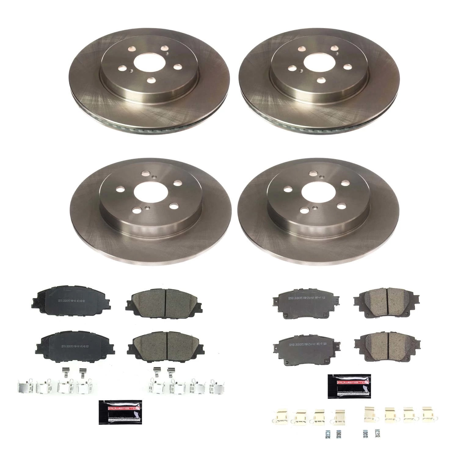 PowerStop Front and Rear Stock Replacement Brake Pad and Rotor Kit Fits: TOYOTA Select Models KOE8362