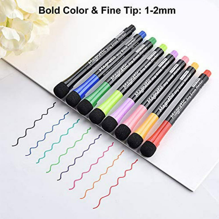 Magnetic Dry Erase Markers (8 Pack) Low Odor White Board Markers with  Erasers for Kids Teacher Supplies for Classroom Work on Wh - AliExpress