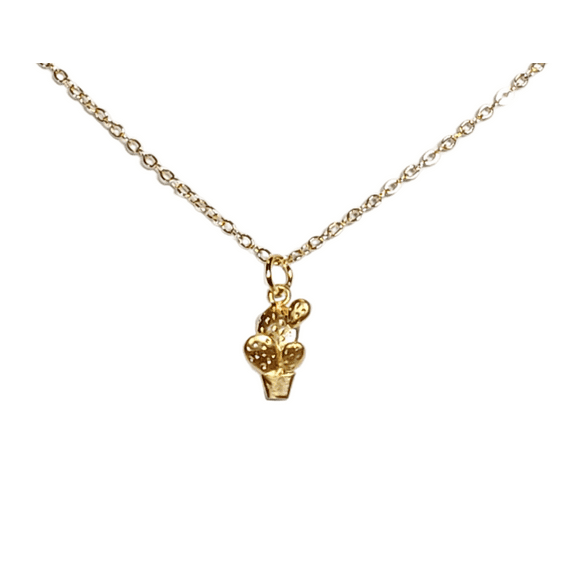 Petite Dainty Cactus Necklace for Layering