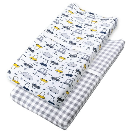 Little Star Organic Changing Pad Cover, 2 Pack, Vroom-Room