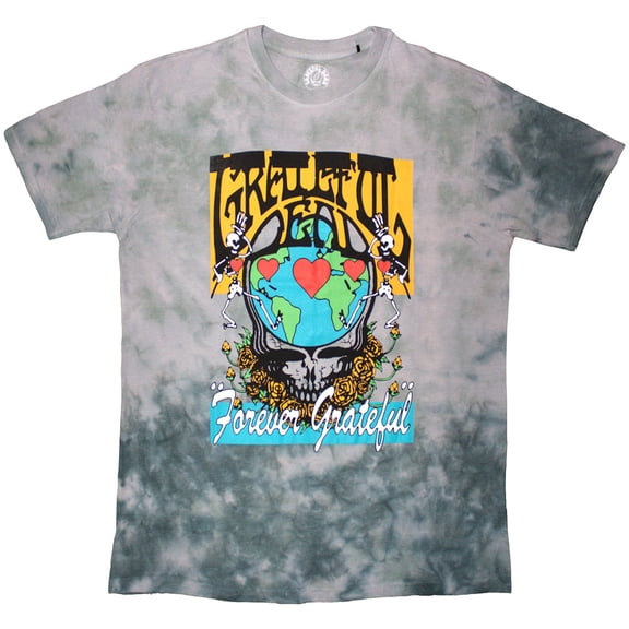 Grateful Dead Unisex T-Shirt Forever Grateful (Green) (Wash Collection)