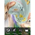 thumbnail image 7 of Easter Bunny Cloth Napkins Set of 8 Reusable Dinner Napkins, Spring Easter Eggs Floral Teal Wood Cocktail Napkin Washable Table Napkins for Wedding/Holiday Party/Baby Shower 20"x20", 7 of 7