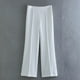 thumbnail image 3 of Blusa Conjunto de chaqueta de 2 piezas para mujer, cuello en V profundo, chaqueta informal, pantalones, traje de trabajo de talle alto Kuymtek Blanco T XS para Mujer, 3 of 6