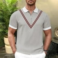 thumbnail image 2 of Sngxgn Men's Slim Fit Short Sleeve Polo T-Shirt(Grey,XXXL), 2 of 5