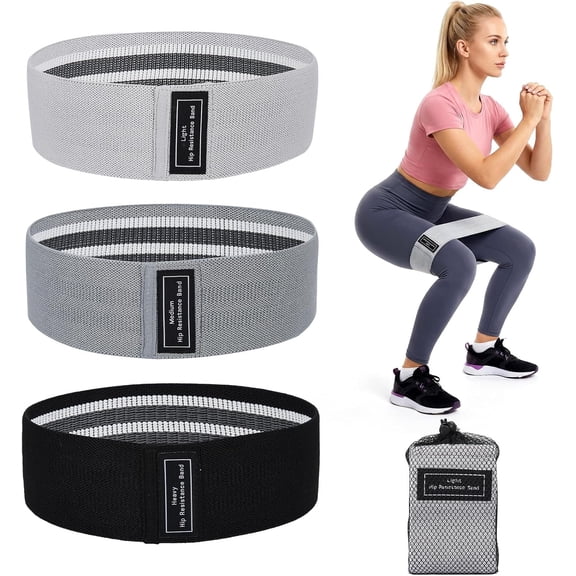Fabric Resistance Bands Set - 6 Pack Exercise Loop Bands with Multiple Resistance Levels for Strength Training Yoga and Pilates