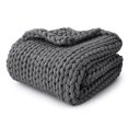 thumbnail image 1 of Cooling Knitted Weighted Blanket, Hand Made Chunky Knit Weighted Throw Blanket, 1 of 5