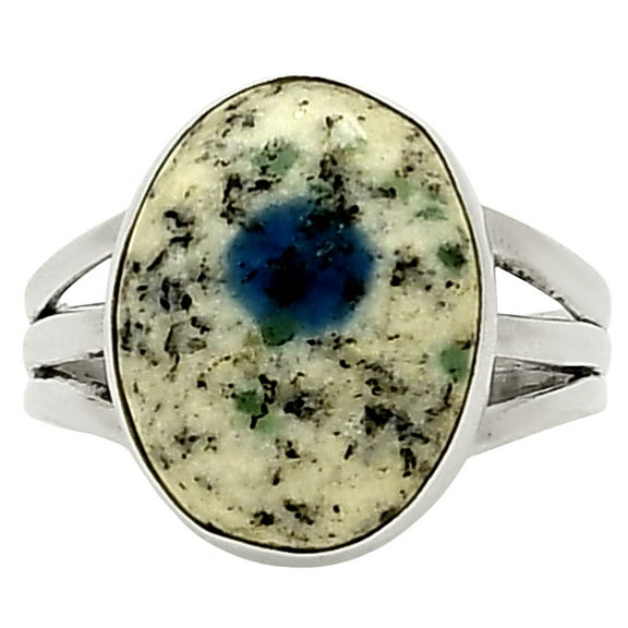 Natural K2 Blue Azurite In Quartz 925 Sterling Silver Ring s.7.5 Jewelry R-1003 SDR248469