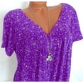 thumbnail image 4 of Tuscom Women's Plus Size Top Short Sleeve Blouse V-Neck Print Blouse Pullover Tops Shirt, 4 of 5