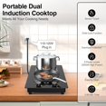 thumbnail image 3 of VBGK Double Induction Cooktop, Induction Hot Plate 12 inch, Induction stove top with Rotary &Touch Control, 110V 2 Burner Induction Cooktop with 9 Levels Settings, Child Safety Lock & Timer, 3 of 8