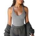 thumbnail image 2 of 3-Piece Set Women's V-Neck Ribbed Long Slim Fit Basic Tank Tops, 2 of 5