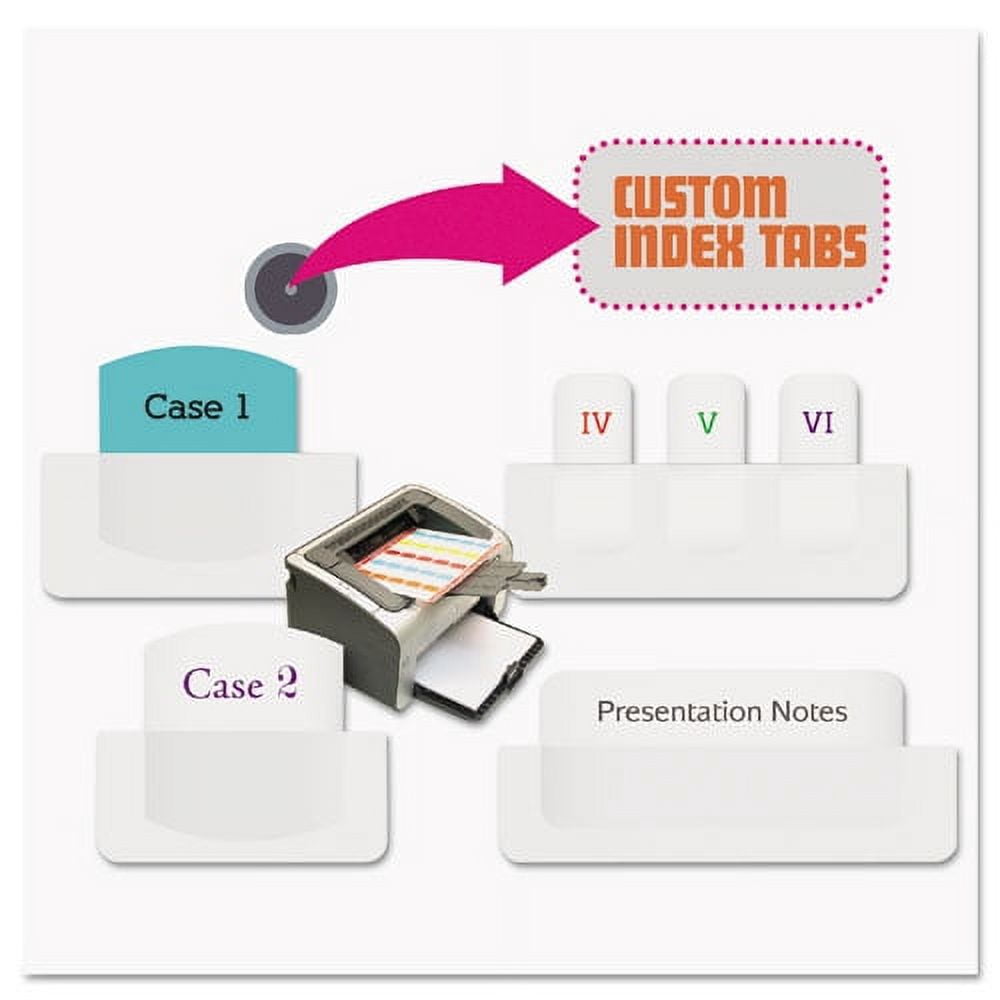 "Laser Printable Index Tabs, 1/12-Cut Tabs, White, 0.44"" Wide, 180/pack | Bundle of 2 Packs"