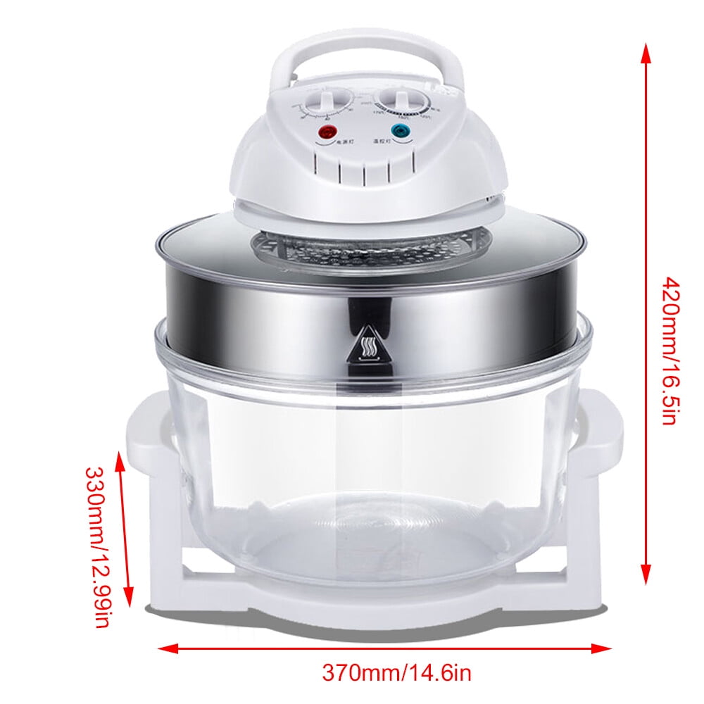 Air Fryer Oven, 110V Halogen Oven Temperature Control Chicken Turkey Roast Grill Fryer, 360 °Vertical Heating Electric Convection Oven Cooker w/Fried, Roasted, Steamed, Defrosted Function(4.49 gal)
