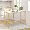 thumbnail image 7 of Andeworld Modern Rectangle Bar Table White Faux Marble Kitchen Dining Table 41" Bar Height Pub Table for Living Room Dining Room Entryway Console Table with Gold Metal Frame, 7 of 7
